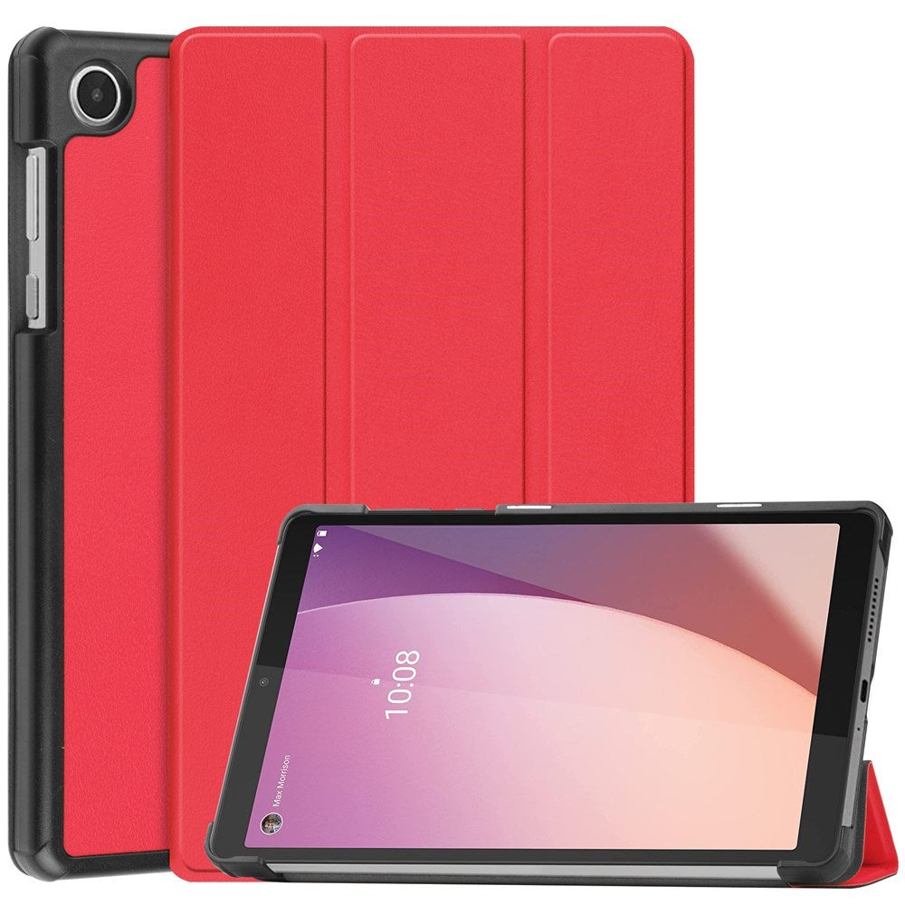EIDERWOOD Lenovo Tab M8 (4th Gen.) Tri-Fold Faux Leather Flip Case - Red