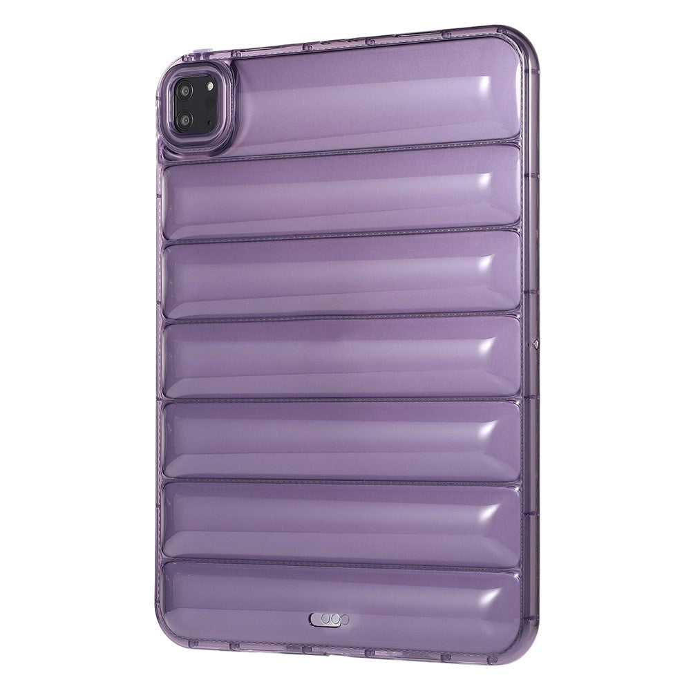 iPad Pro 11" (2022 / 2021 / 2020 / 2018) Flexible Plastic Case - Grooves - Transparent / Purple