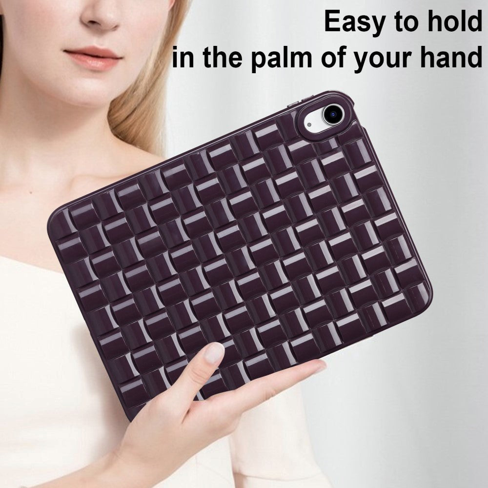 iPad 10.9" (2024/2022) Flexible Plastic Case - Braid Design - Eggplant