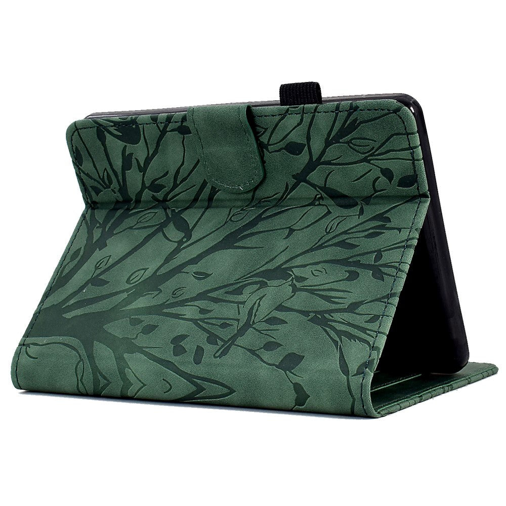 Amazon Kindle 11th Generation (2022) Leather Wallet Case - Tree Imprint - Green