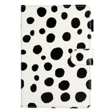 iPad Pro 9.7 (2016) / iPad Air / iPad Air 2 / iPad 9.7 (2017/2018) Leather Flip Case w. Colored Dots - White / Black