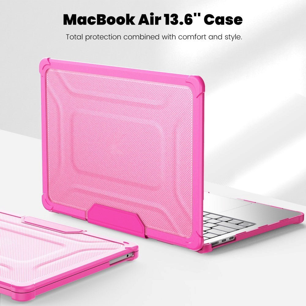 MacBook Air 13 M2/M3 (2022-2024) Hard Plastic Case w. Kickstand - Pink