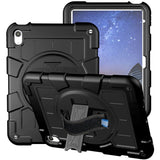 iPad 10.9" (2024/2022) Tough Case w. Hand Holder, Kickstand & Shoulder Strap - Black