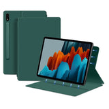 EIDERWOOD Samsung Galaxy Tab S8 / S7 Faux Leather Flip Case with Pen Holder - Green