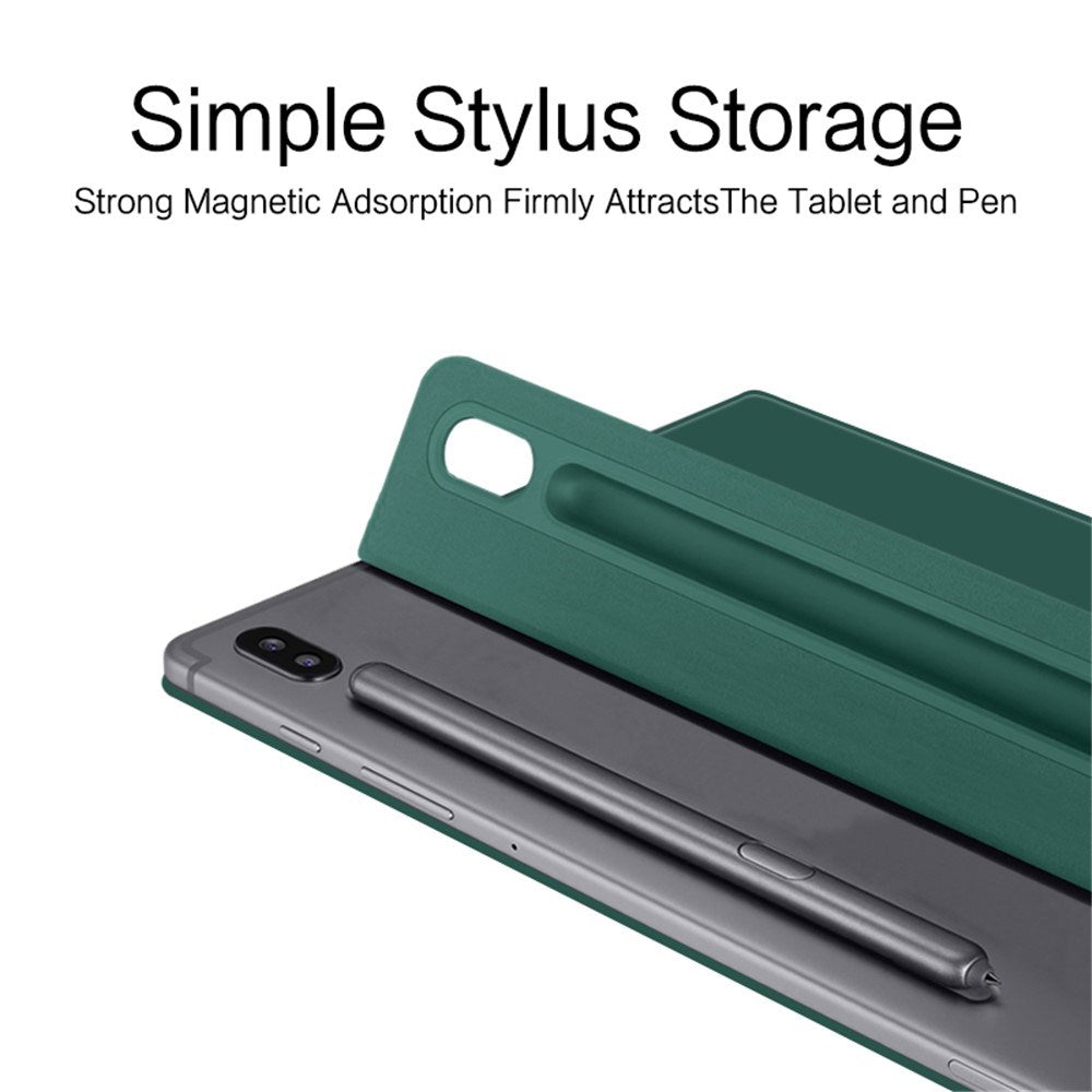 EIDERWOOD Samsung Galaxy Tab S8 / S7 Faux Leather Flip Case with Pen Holder - Green