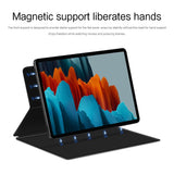 EIDERWOOD Samsung Galaxy Tab S8 / S7 Faux Leather Flip Case with Pen Holder - Black