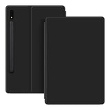 EIDERWOOD Samsung Galaxy Tab S8 / S7 Faux Leather Flip Case with Pen Holder - Black