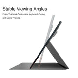 EIDERWOOD Samsung Galaxy Tab S8 / S7 Faux Leather Flip Case with Pen Holder - Grey