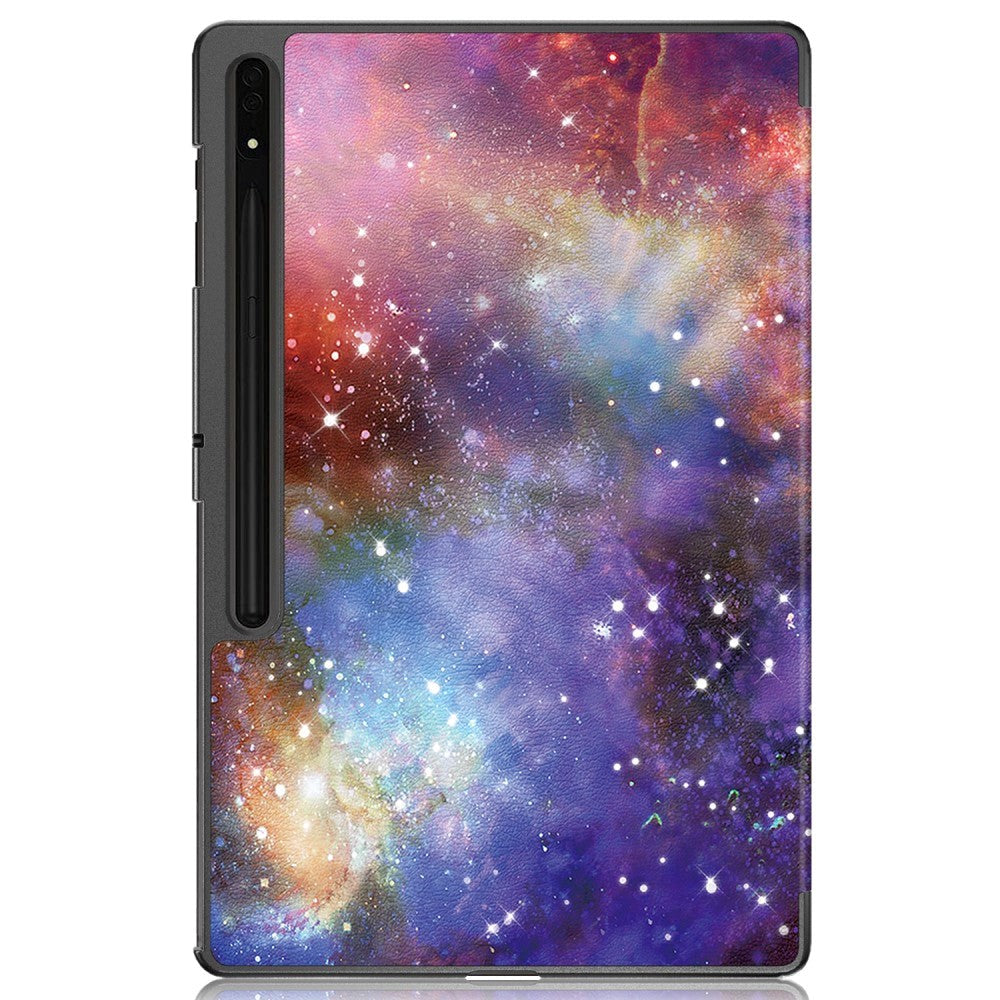 Samsung Tab S9 Ultra Tri-Fold Leather Case w. Stand - Galaxy