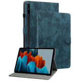 Samsung Galaxy Tab S9 Soft Leather Case w. Stand & Card Holder - Dark Blue