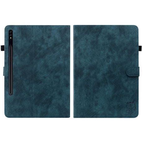 Samsung Galaxy Tab S9 Soft Leather Case w. Stand & Card Holder - Dark Blue