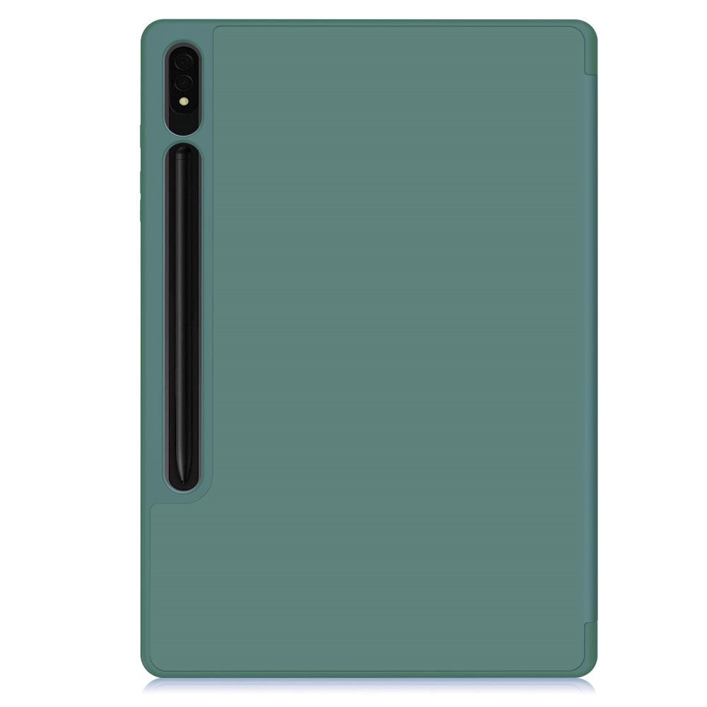 Samsung Galaxy Tab S9+ (Plus) Magnetic Tri-Fold Leather Case w. Stand - Dark Green