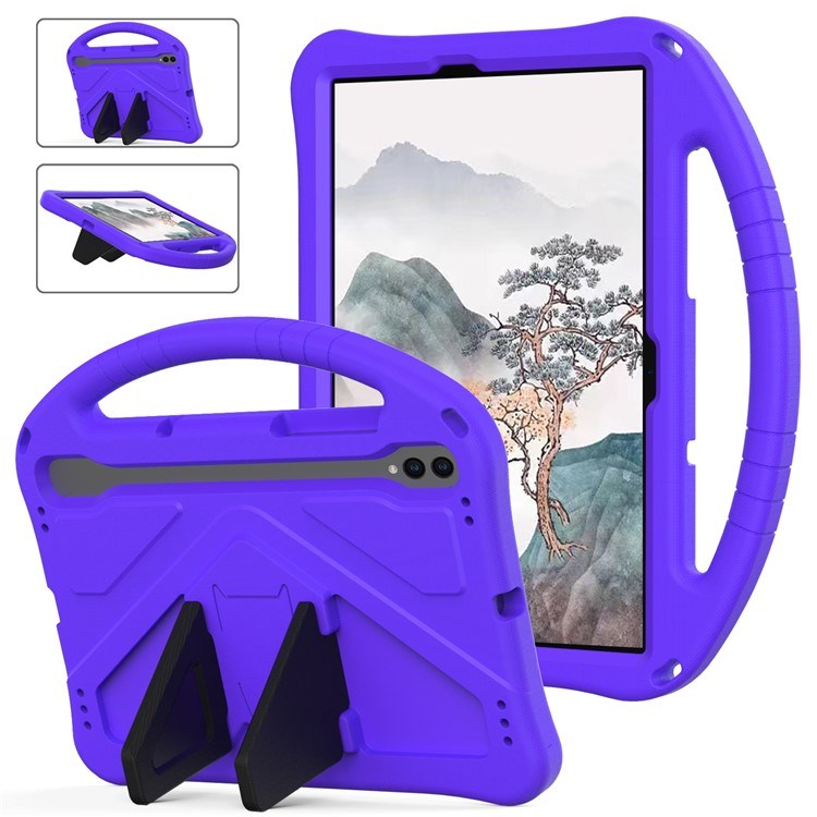 EIDERWOOD Samsung Galaxy Tab S9 / S8 / S7 Kids Case with Handle & Stand Function - Purple