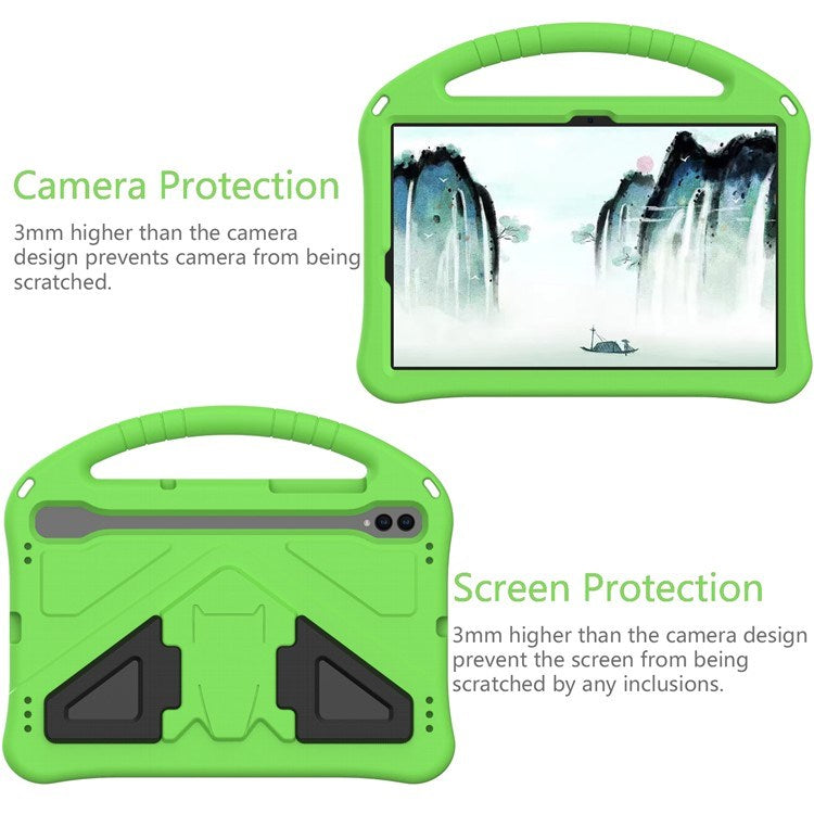 EIDERWOOD Samsung Galaxy Tab S9 / S8 / S7 Kids Case with Handle & Stand Function - Green