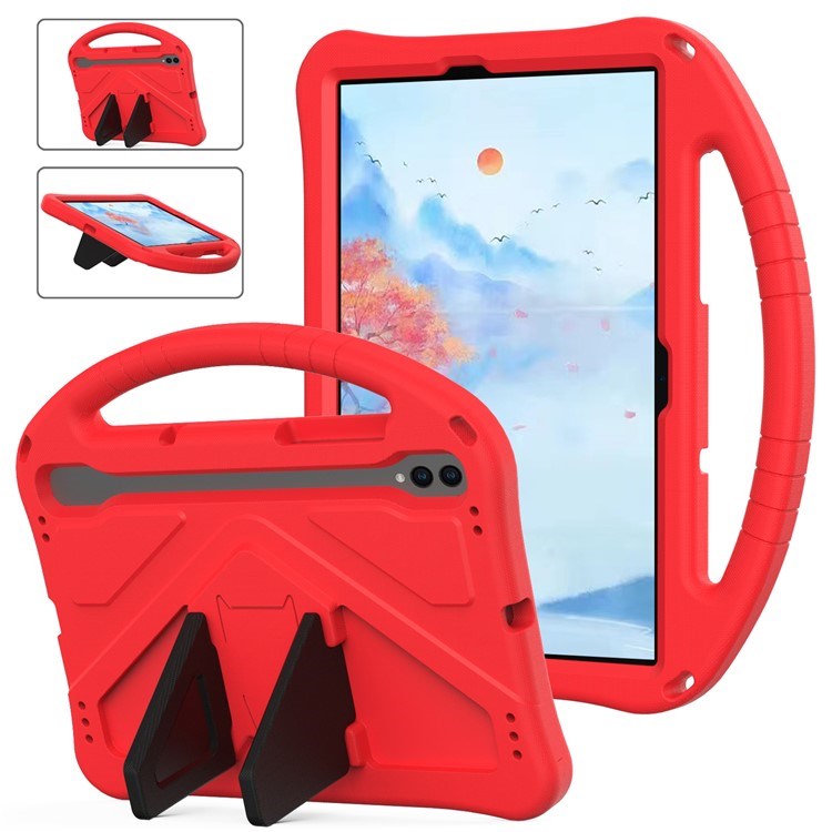 EIDERWOOD Samsung Galaxy Tab S9 / S8 / S7 Kids Case with Handle & Stand Function - Red