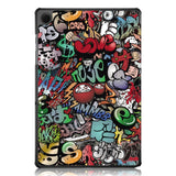 Samsung Galaxy Tab A9+ (Plus) Tri-Fold PU Flip Case with Sleep / Wake-up Function - Graffiti