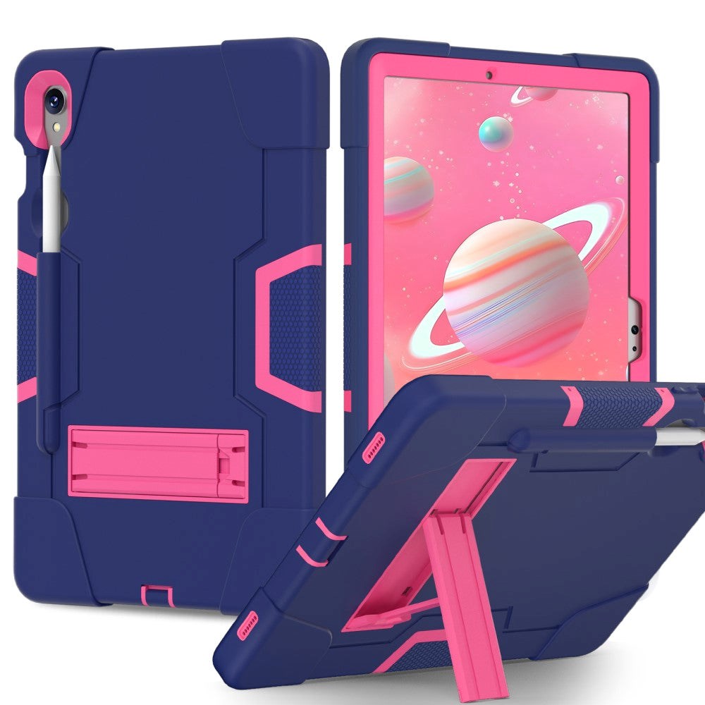 Samsung Galaxy Tab S9 / S9 FE Drop Proof Case with Penholder & Stand - Blue / Pink