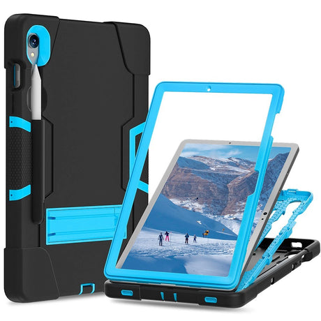 Samsung Galaxy Tab S9 / S9 FE Drop Proof Case with Penholder & Stand - Black / Blue