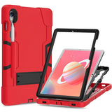 Samsung Galaxy Tab S9 / S9 FE Drop Proof Case with Penholder & Stand - Red / Black