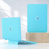 MacBook Air 15 M2/M3 (2023-2024) Plastic Case w. Stand Function - Frosted Light Blue