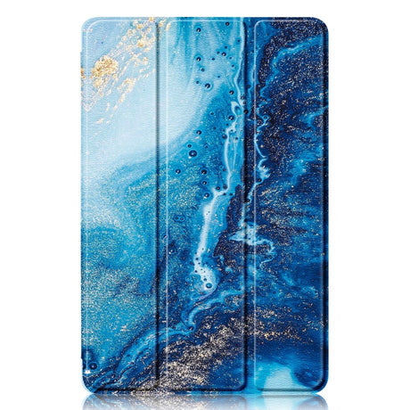 Lenovo Tab P12 Tri-Fold PU Flip Case with Pen Holder - Water