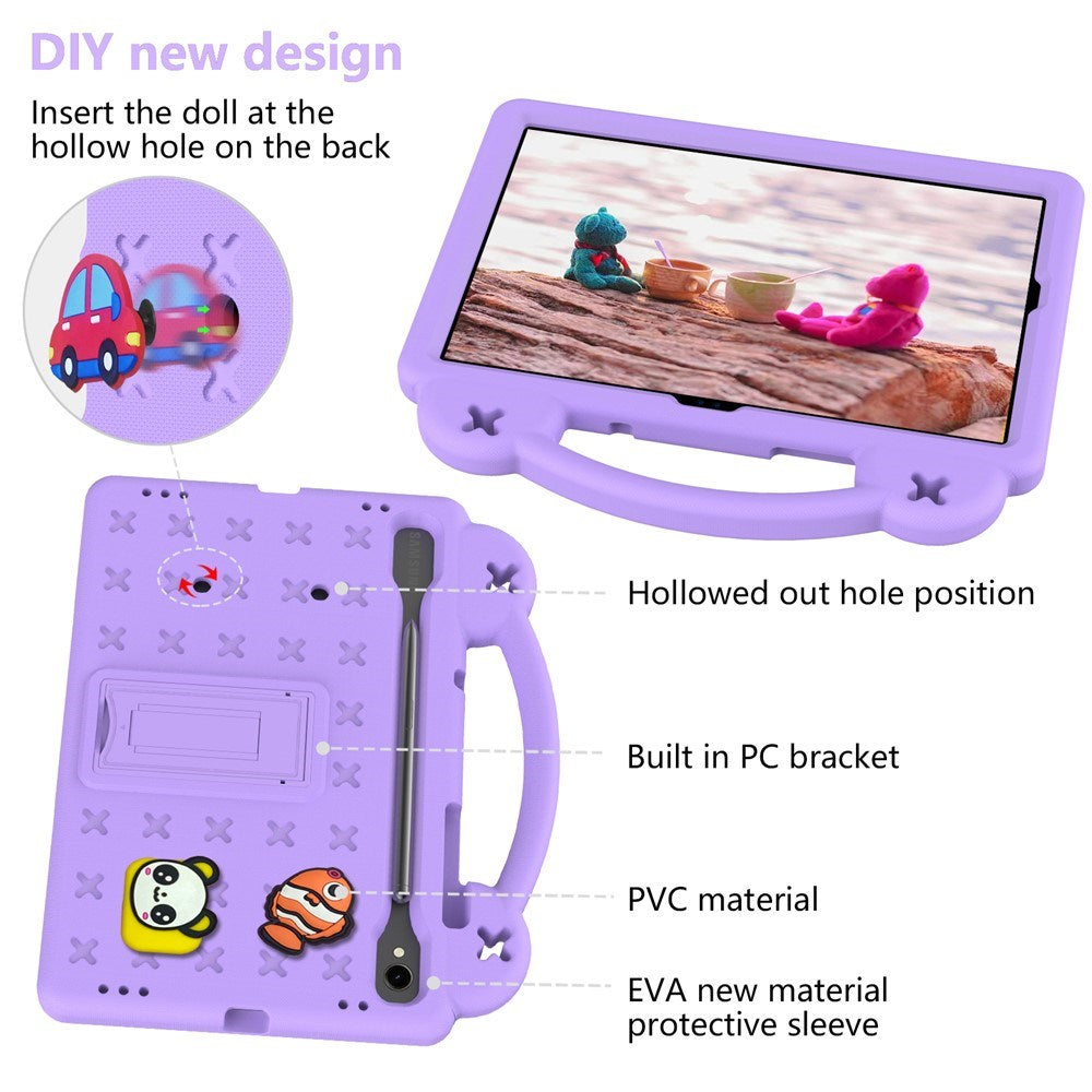 EIDERWOOD Samsung Galaxy Tab S11 / S10 Lite / S10 FE / S9 FE / S9 / S8 / S7 Kids Case with Kickstand & Hand Holder - Purple