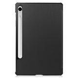 Samsung Galaxy Tab S9 FE Tri-Fold Leather Case w. Stand - Black