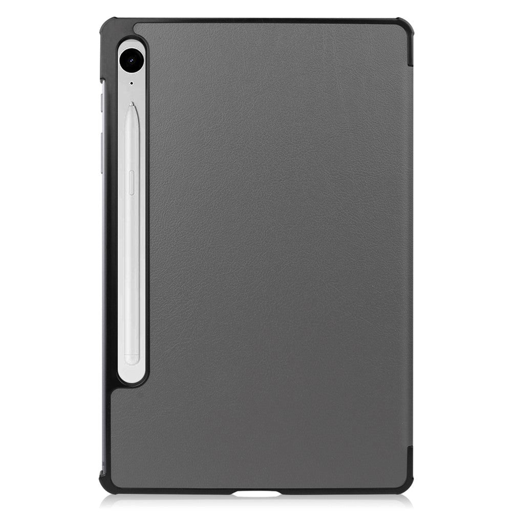 Samsung Galaxy Tab S9 FE Tri-Fold Leather Case w. Stand - Grey