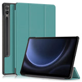 Samsung Galaxy Tab S9 FE+ (Plus) Tri-Fold Leather Case w. Stand - Green