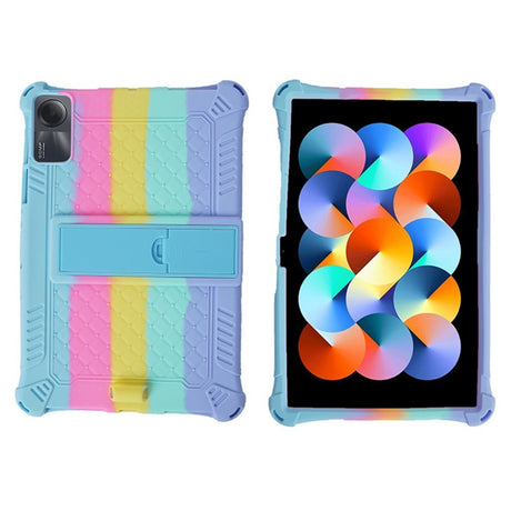 EIDERWOOD Xiaomi Redmi Pad SE Hybrid Case w. Stand Function & Shoulder Strap - Rainbow