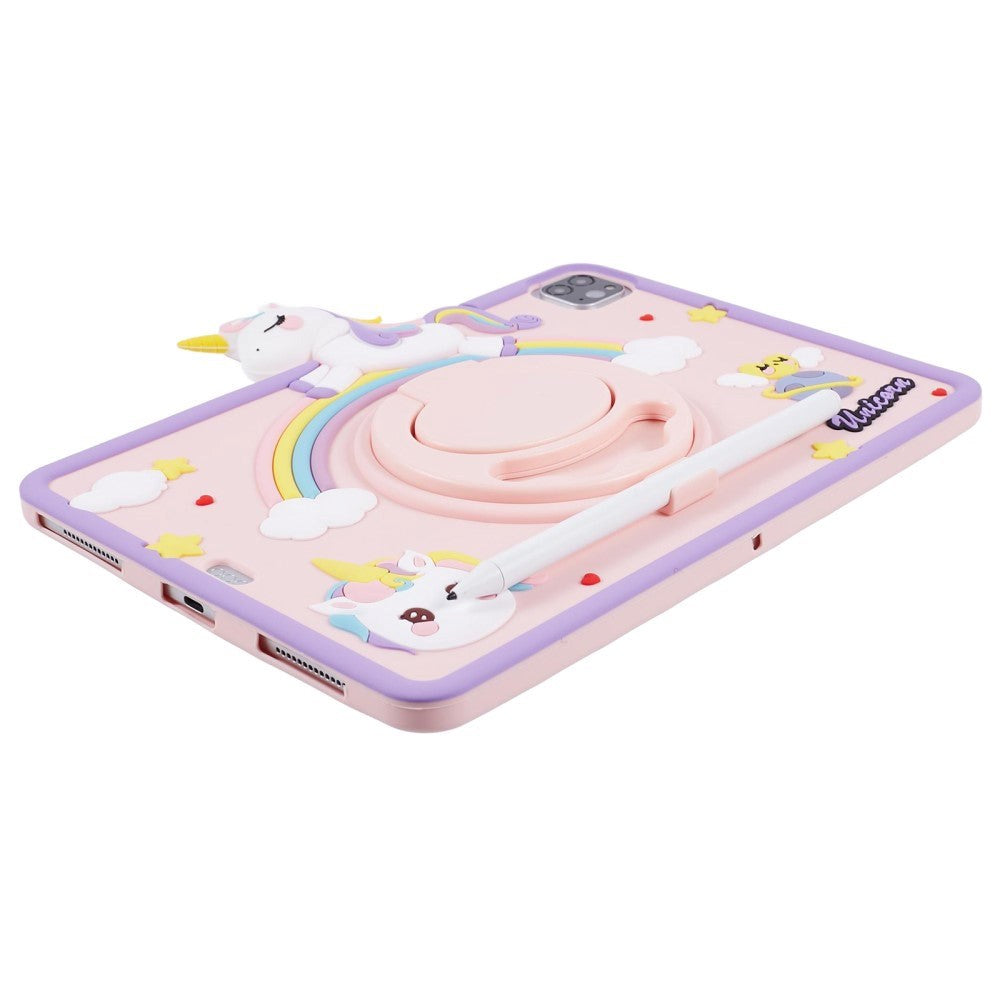 iPad Air (2022 / 2020) / Pro 11 (2022 / 2021 / 2020 / 2018) Kids Case w. Stand & Cartoon - Pink