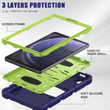 Samsung Galaxy Tab A9 Tough Case w. Kickstand - Navy Blue / Green