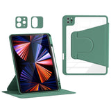 iPad Air 10.9-11" (2024-2020) / Pro 11" (2022-2018) Hybrid Flip Case with Pen Holder and Camera Lens Protector - Green / Transparent