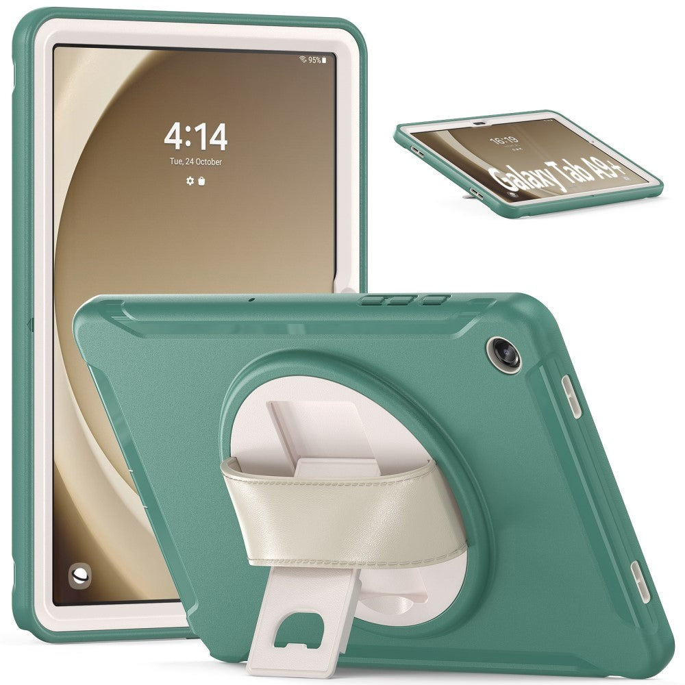 Samsung Galaxy Tab A9+ (Plus) Tough Case w. Handholder & Kickstand - Green