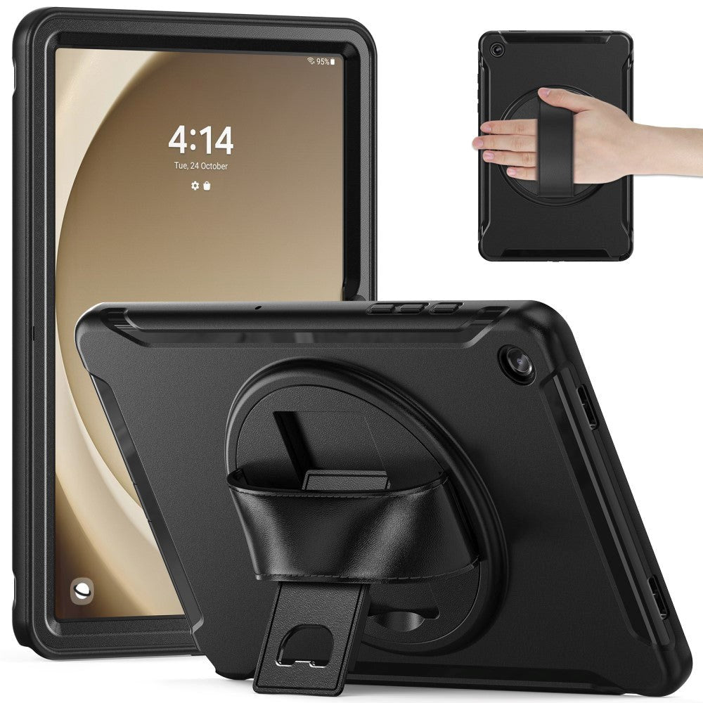 Samsung Galaxy Tab A9+ (Plus) Tough Case w. Handholder & Kickstand - Black