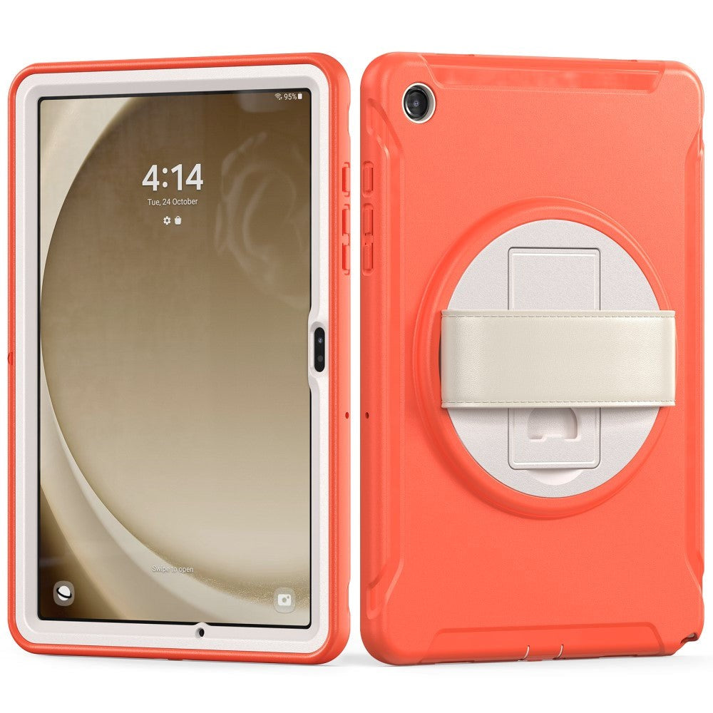 Samsung Galaxy Tab A9+ (Plus) Tough Case w. Handholder & Kickstand - Orange