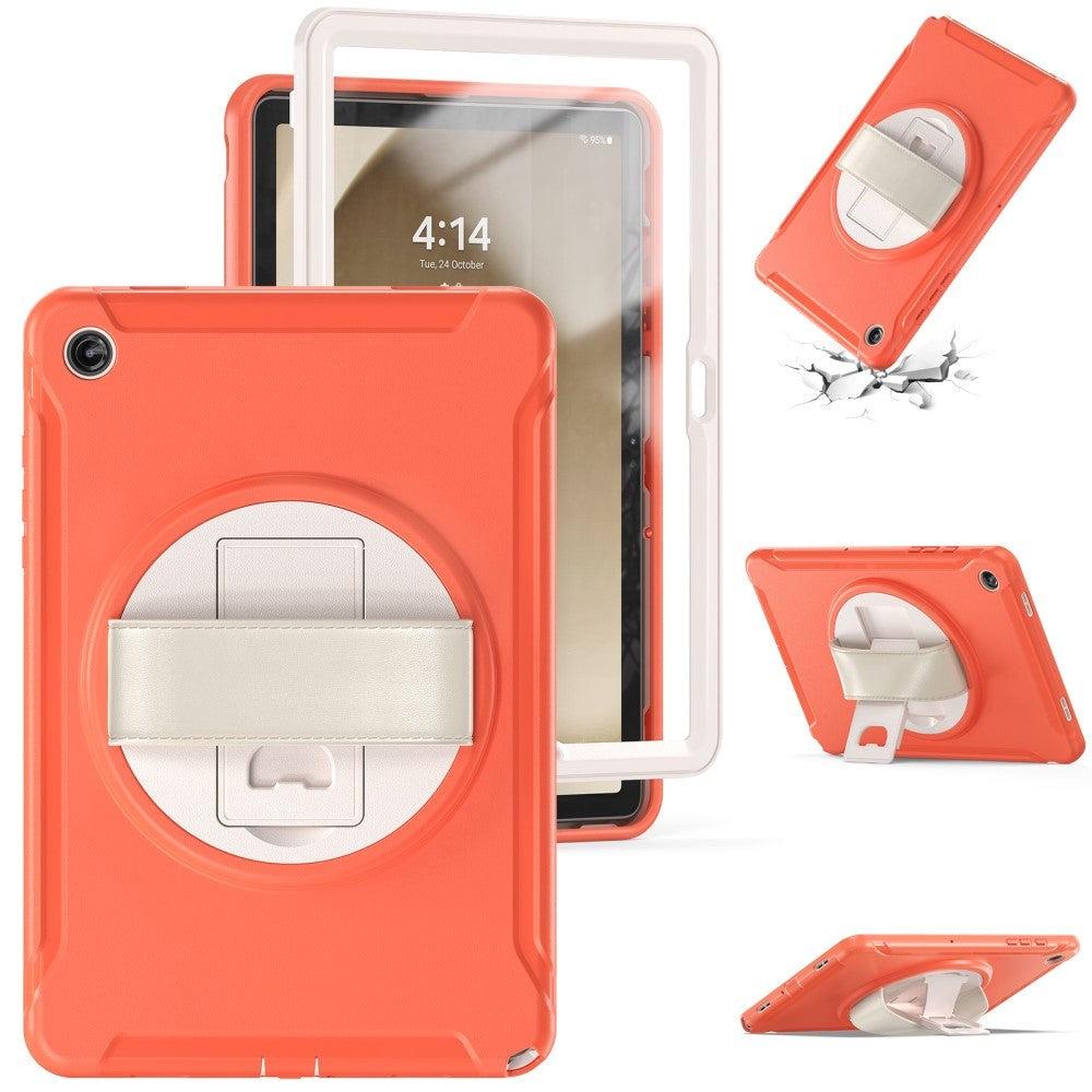 Samsung Galaxy Tab A9+ (Plus) Tough Case w. Handholder & Kickstand - Orange