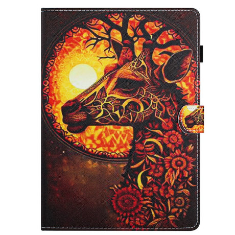 iPad 10.9" (2024/2022) Faux Leather Case w. Kickstand & Card Holder - Giraffe