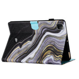 iPad Air (2022 / 2020) / Pro 11 (2022 / 2021 / 2020 / 2018) Leather Case w. Kickstand & Card Holder - Black / Gold Marble