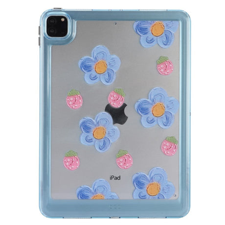 iPad Pro 11" ( 2022 / 2021 / 2020 / 2018) Flexible Plastic Case - Flowers and Strawberries