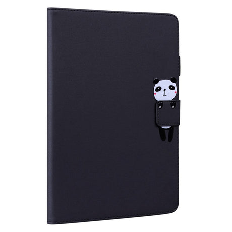 iPad 10.9" (2024/2022) Leather Flip Case w. Animal Motif - Black