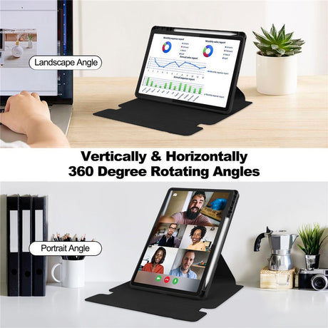 Lenovo Idea Tab 11" / Tab M11 EIDERWOOD Tablet Flip Case with Stylus Pen Holder - Black