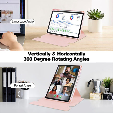 Lenovo Idea Tab 11" / Tab M11 EIDERWOOD Tablet Flip Case with Stylus Pen Holder - Pink