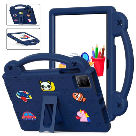 EIDERWOOD TCL Tab 10 Gen 2 / T-Mobile REVVL TAB Kids Case w. Kickstand & Hand Holder - Navy Blue