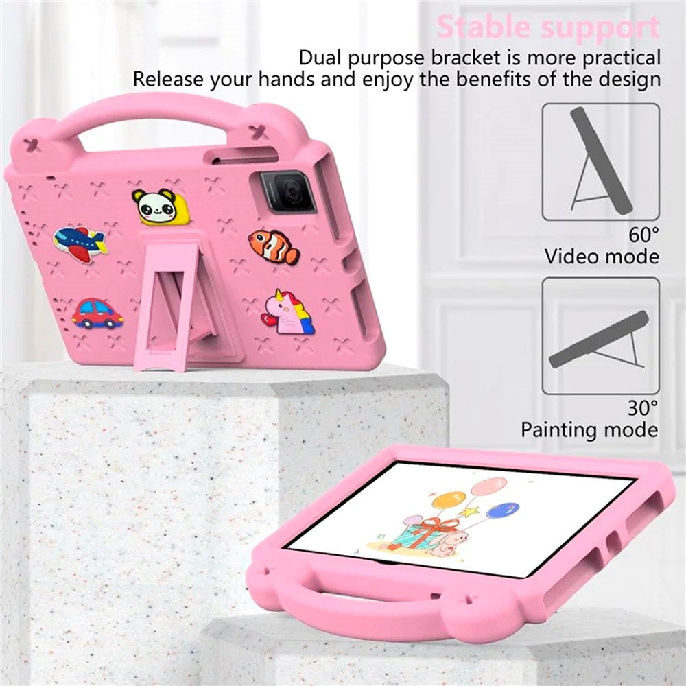 EIDERWOOD TCL Tab 10 Gen 2 / T-Mobile REVVL TAB Kids Case w. Kickstand & Hand Holder - Pink