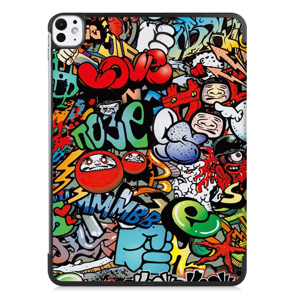 EIDERWOOD iPad Pro 11" (2024) Tri-Fold PU Flip Case with Sleep / Wake-up Function - Graffiti