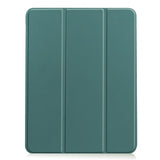 EIDERWOOD iPad Air 11" (2024) Litchi Tri-Fold Leather Flip Case w. Apple Pencil Holder - Green