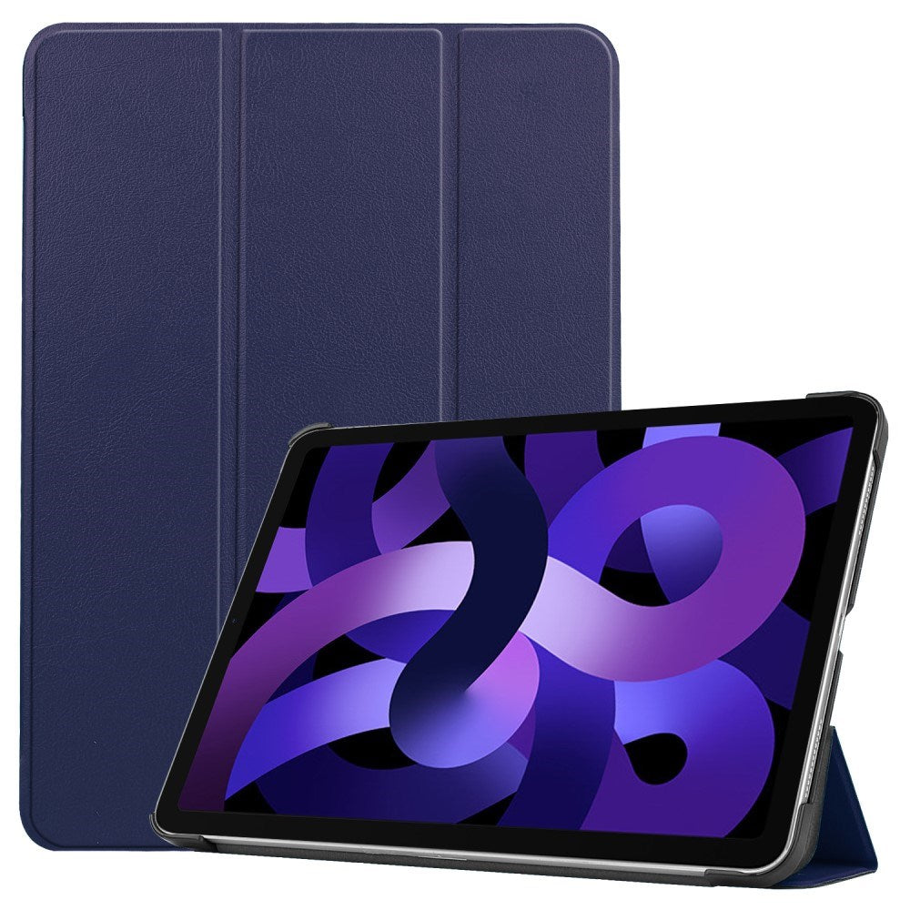 EIDERWOOD iPad Air 11" (2024) Litchi Tri-Fold Leather Flip Case - Blue