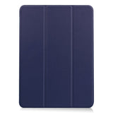 EIDERWOOD iPad Air 11" (2024) Litchi Tri-Fold Leather Flip Case - Blue