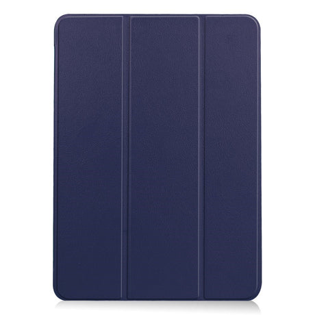 EIDERWOOD iPad Air 11" (2024) Litchi Tri-Fold Leather Flip Case - Blue